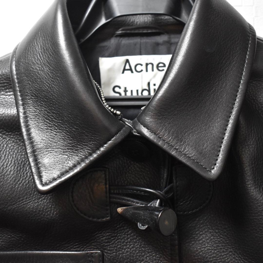 Acne Studios 牛革羊毛シアリングトリムレザージャケット 36