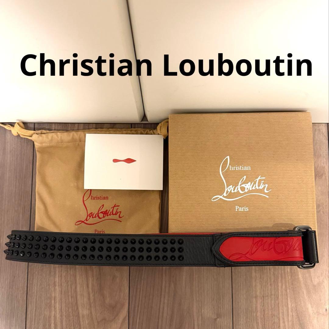 Christian Louboutinルブタン メンズベルト レザー 黒赤