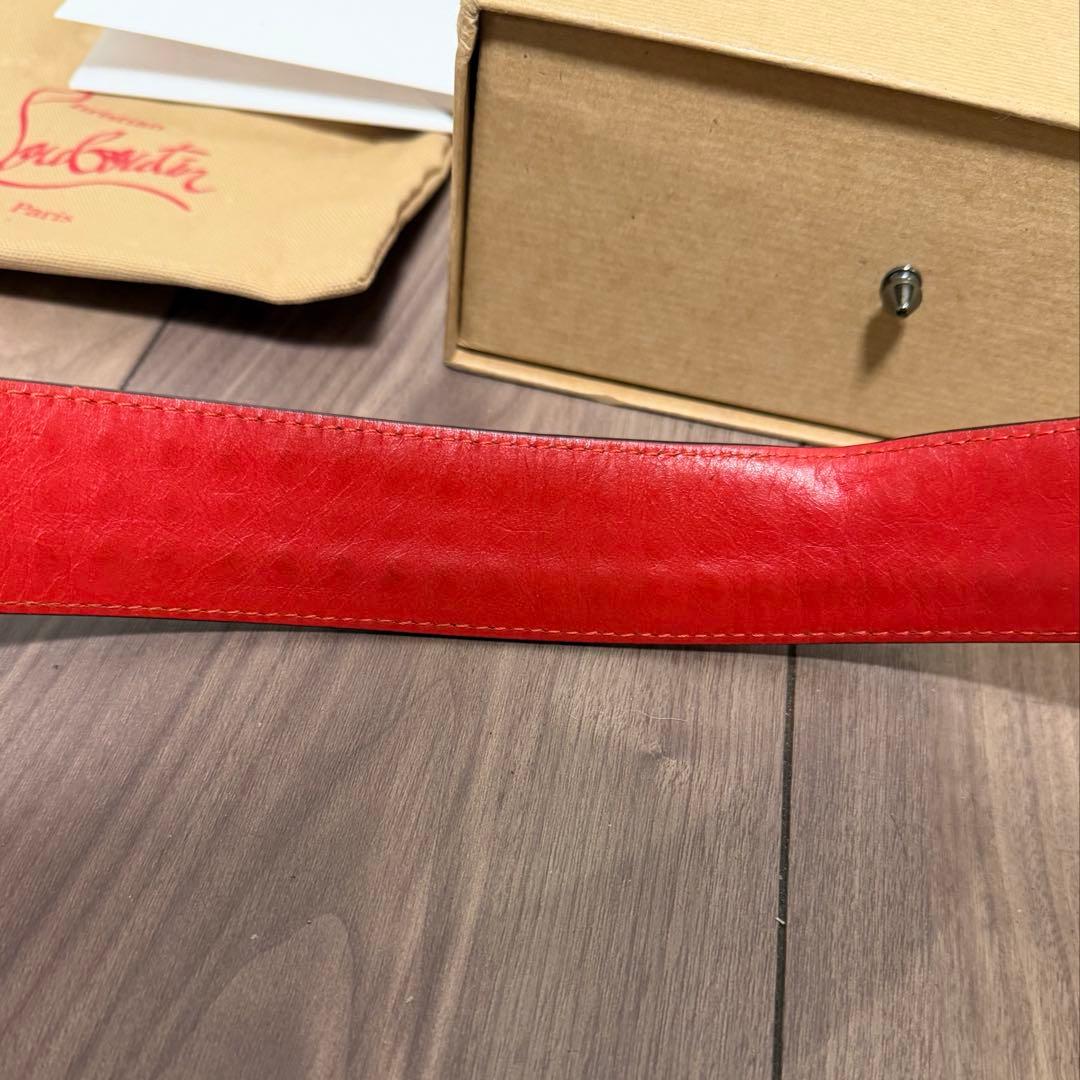 Christian Louboutinルブタン メンズベルト レザー 黒赤