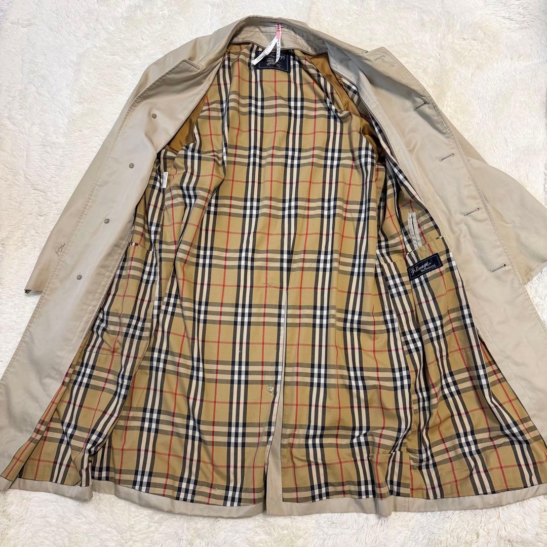 バーバリー　ステンカラーコート　ライナー付　裏ノバチェック 大きめ　XL