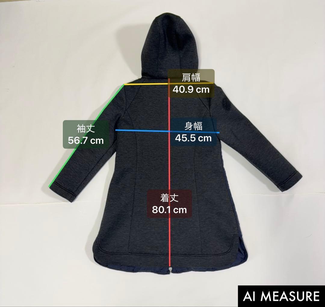 エムズグレイシー ダウンコート ダウンジャケット フード Aライン ネイビー M