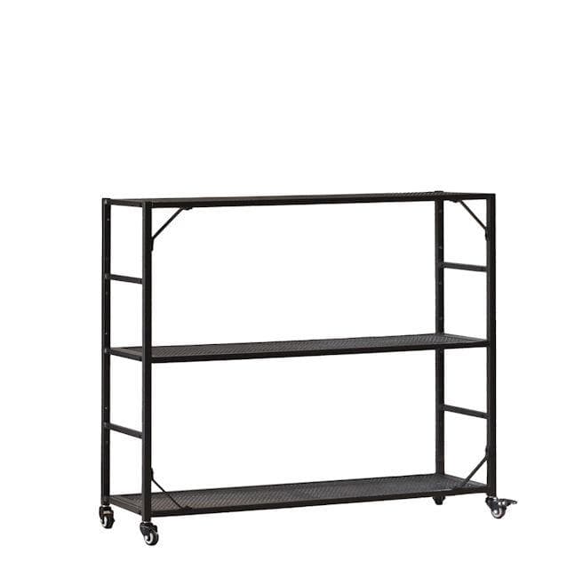 アイアンメッシュ３段シェルフ キャスター付 ハンマートンラック 収納（1254）