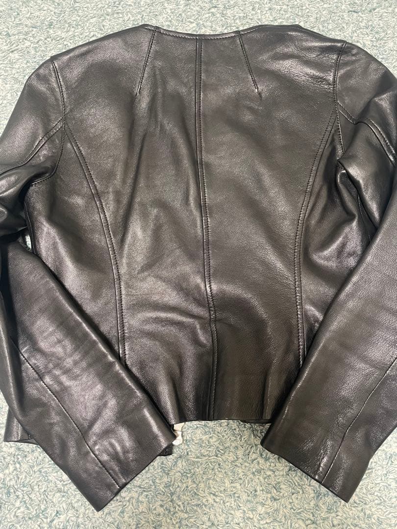 値下げ！【allureville】レザークルーネックブルゾン　サイズ1