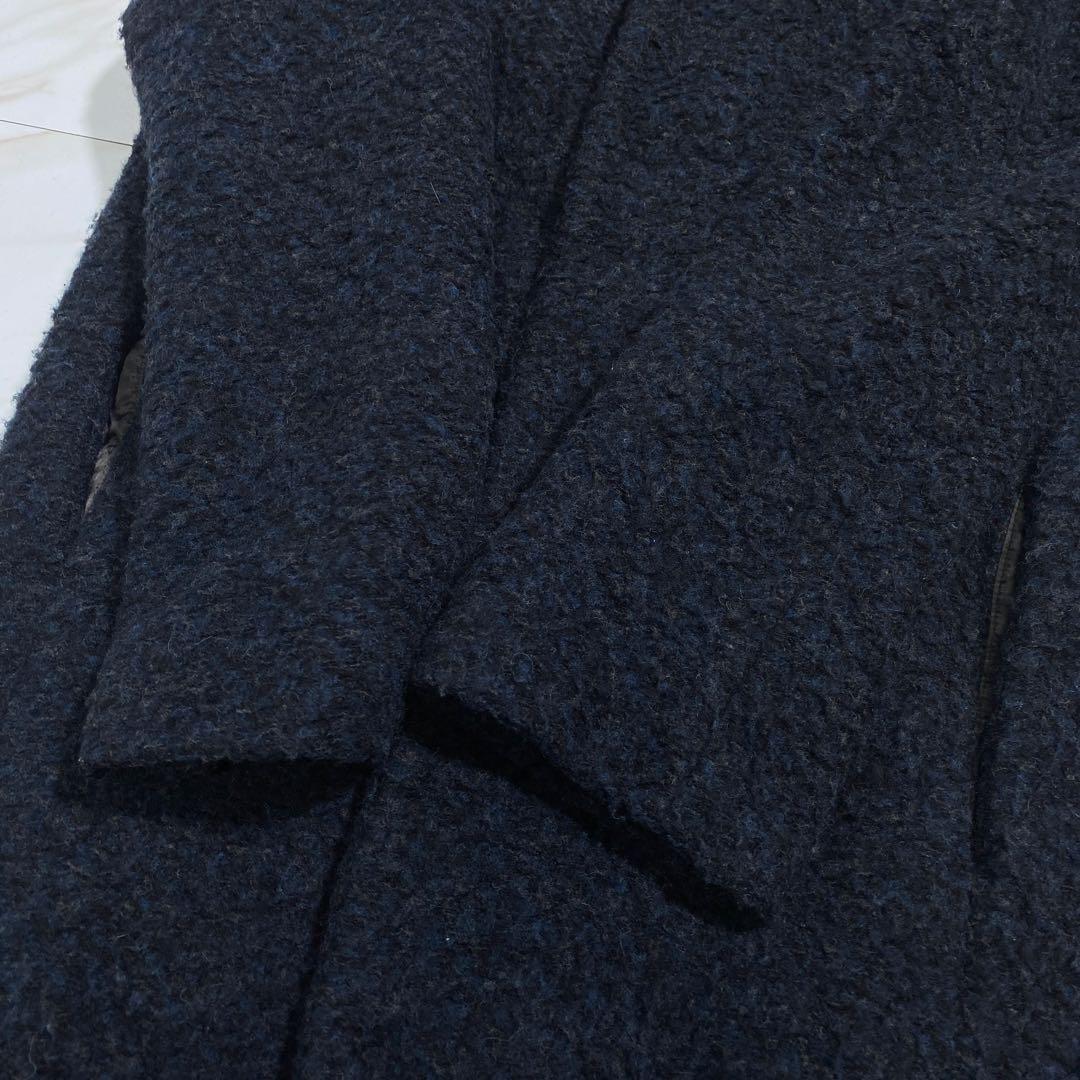 現行♡pas de calais レトロパイルインレーコート ノーカラー ウール