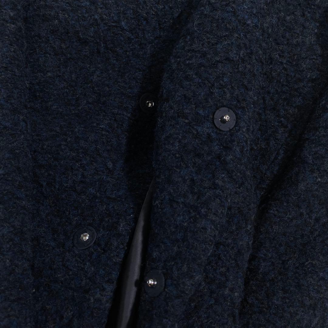 現行♡pas de calais レトロパイルインレーコート ノーカラー ウール