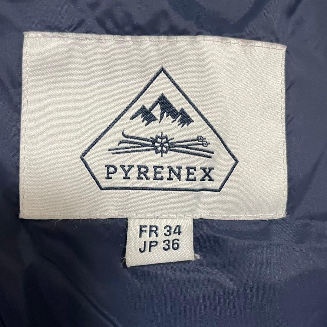 美品 PYRENEXピレネックスBARROW ダウンコート ネイビー 36