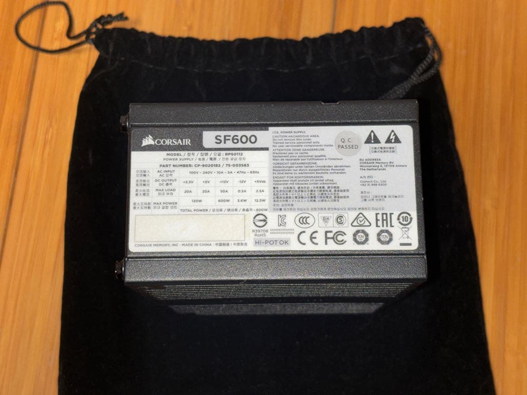 Corsair SFX電源　SF600 Platinum CP-9020182