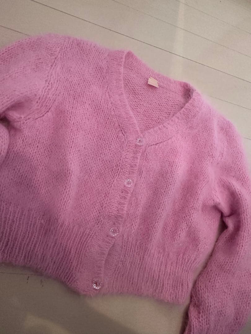 Fifichachnil アンゴラカーディガンpink