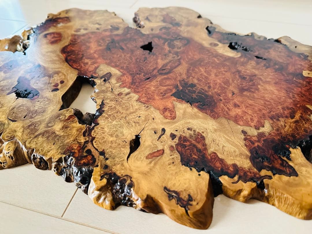 ☆花梨☆カリン☆一枚板☆花台 華台 置き台 飾り板一枚板 敷板 天然木☆美品