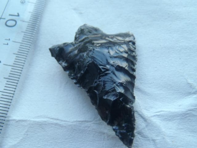 石器　石槍　尖頭器　北海道十勝黒曜石