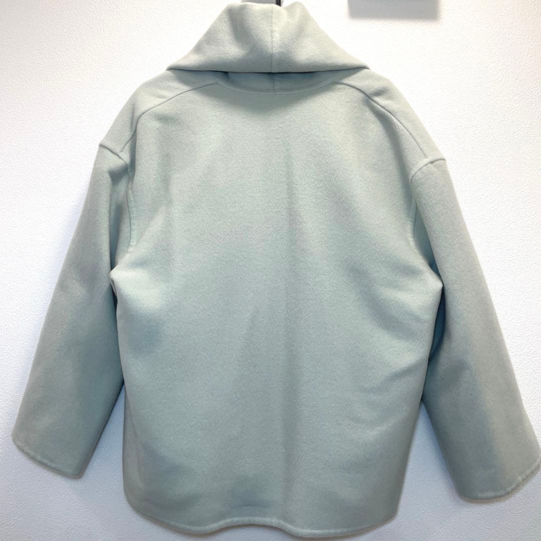 エルメス　レザーベルト　くすみ系グリーングレー　ダブルフェイス　カシミヤコート