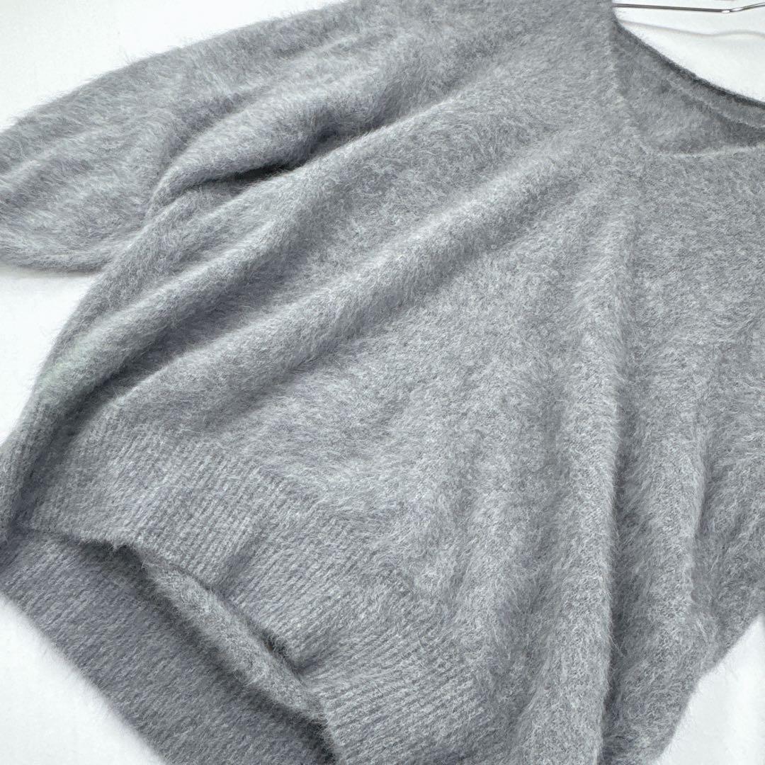 美品　Loungedress ラウンジドレス　FURカシミヤVニット　グレー