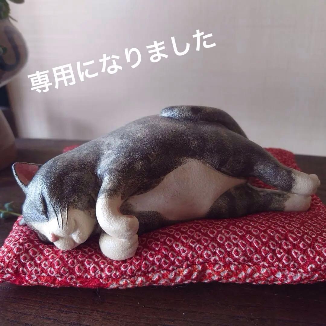 シロ猫　眠り猫　作家サイン