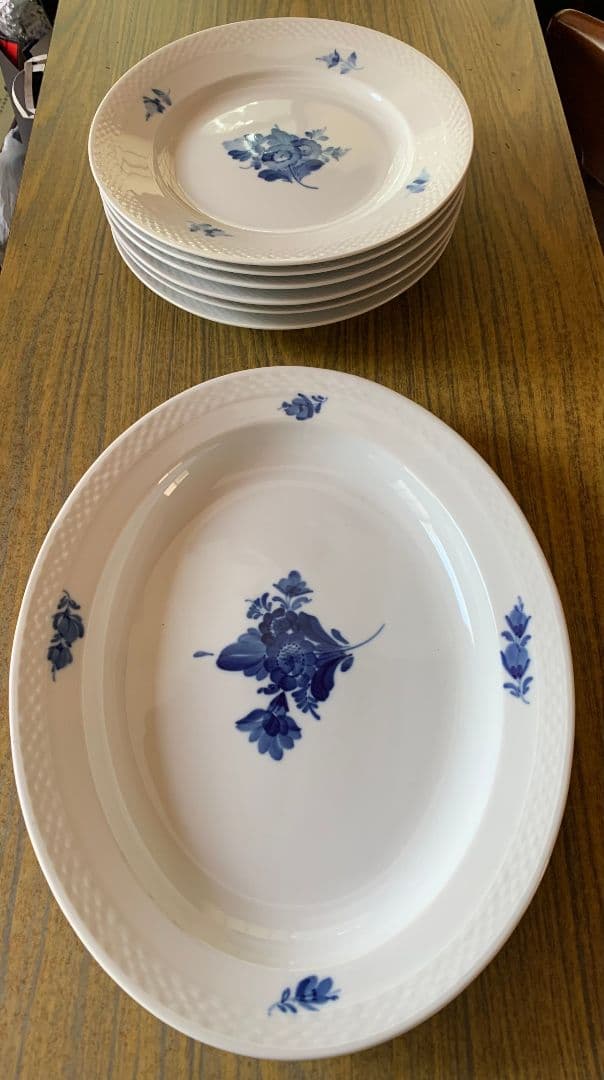 未使用！ロイコペNo8017＋プレートNo8097 6枚 ブルーフラワー廃番品