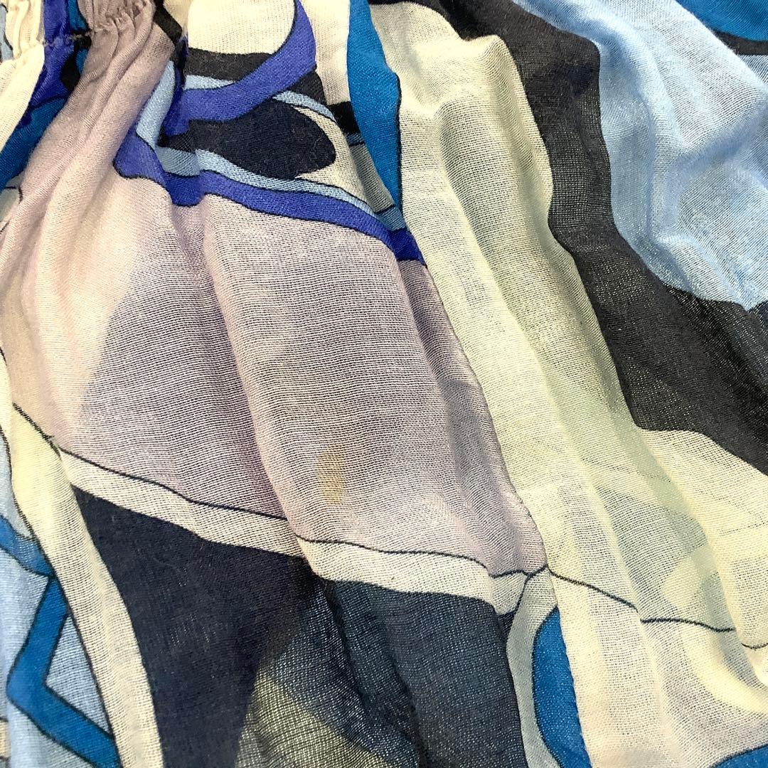 EMILIO PUCCI ティアードマキシスカート　ミディドレス　ブルー系