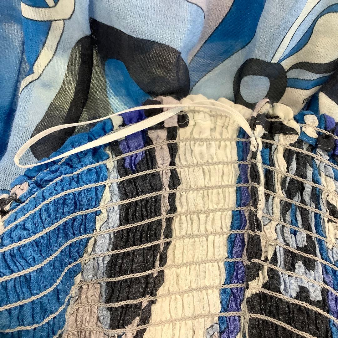 EMILIO PUCCI ティアードマキシスカート　ミディドレス　ブルー系