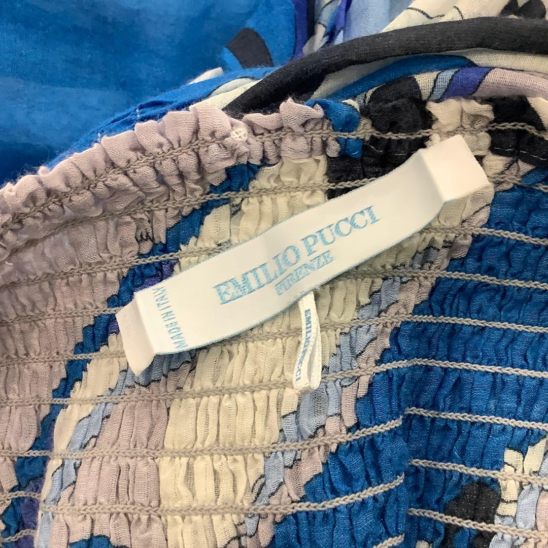 EMILIO PUCCI ティアードマキシスカート　ミディドレス　ブルー系