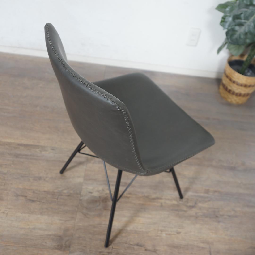 送料無料 【新品】360°回転 革張り ヴィンテージ風 チェア