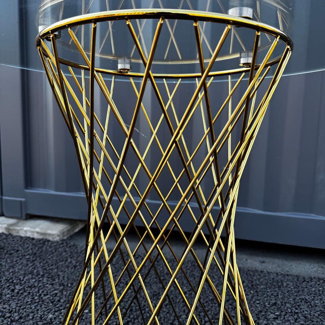 りりり フランフラン　マーリア ダイニングテーブル クリア×ゴールド