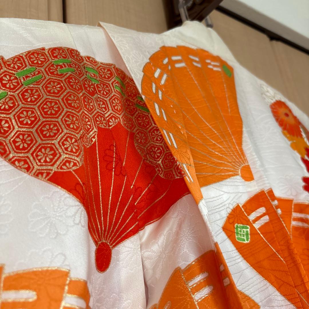 七五三　7歳女の子 着物＆帯＆帯締め＆草履＆バッグ　セット　中古品