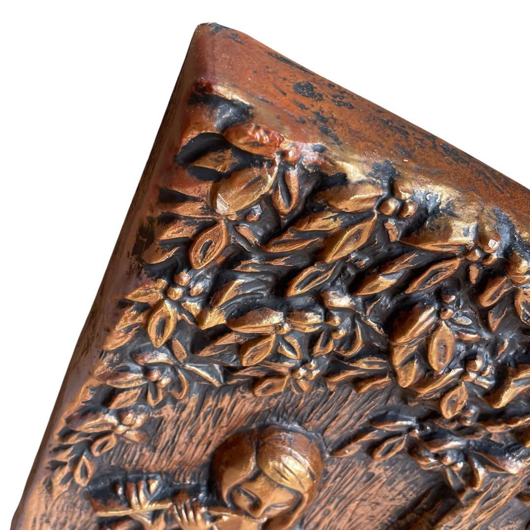 90s Vintage【アンティーク】銅板✨絵画　レリーフ/立体　アート　壁飾り