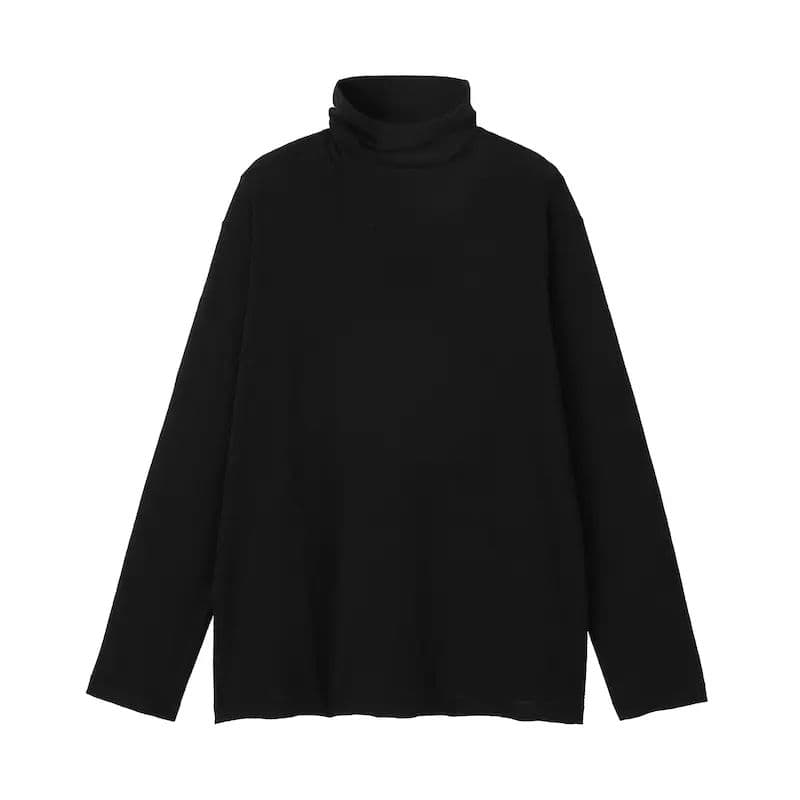 MUJI Labo S自然の色を生かして染色したカシミヤタートルネックセーター黒