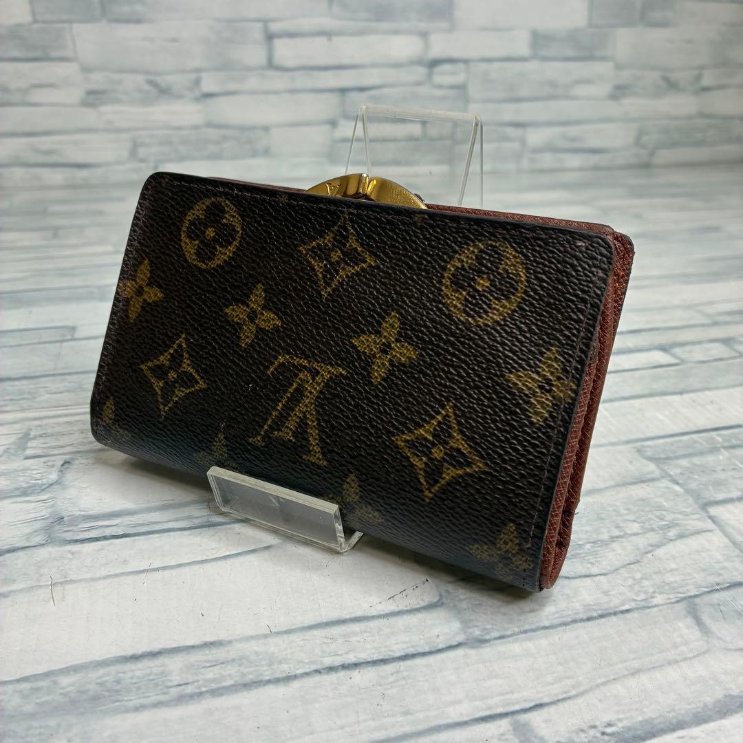極美品　60 ルイヴィトン モノグラム 二つ折り財布　がま口　uo7