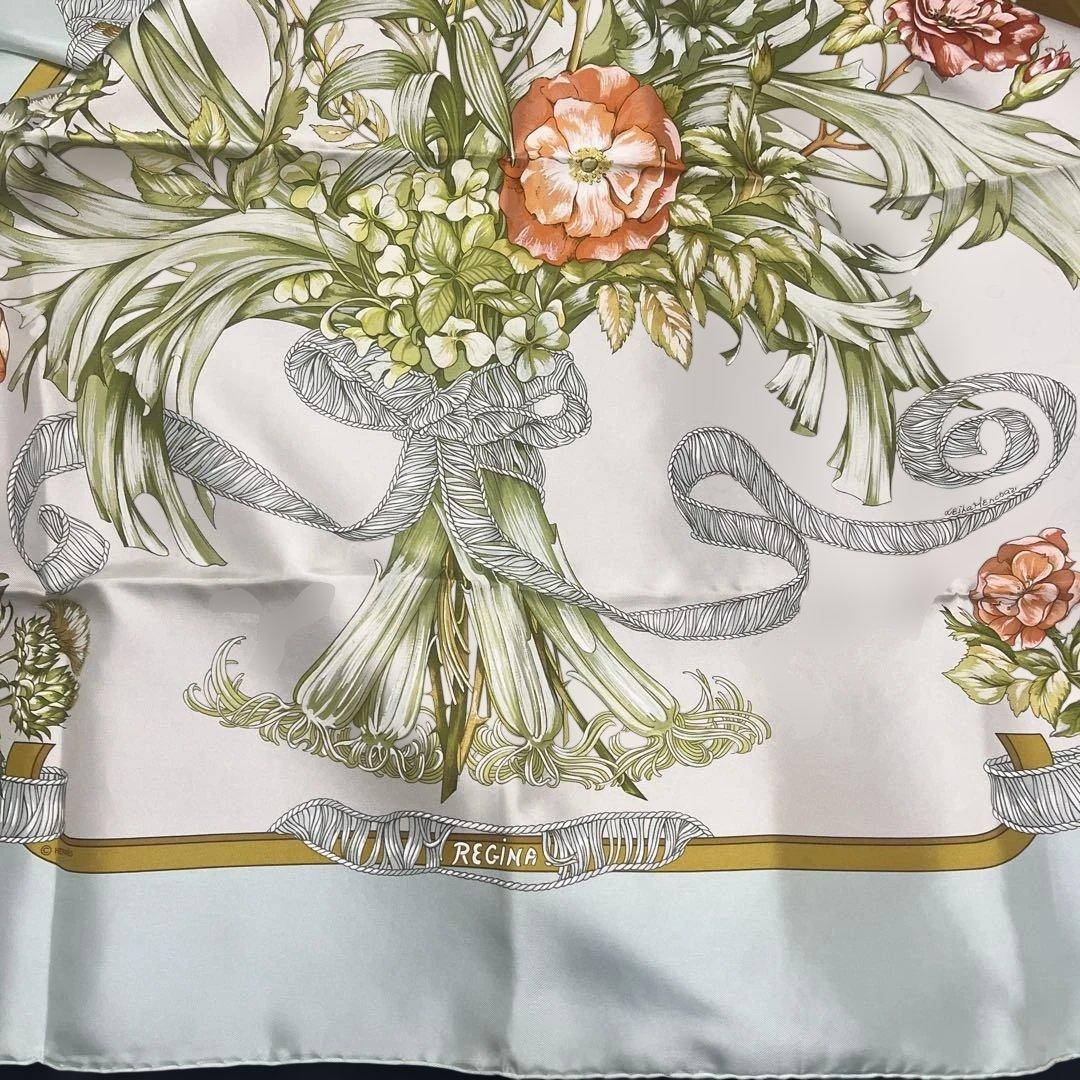エルメス　スカーフ　シルク　花柄　90