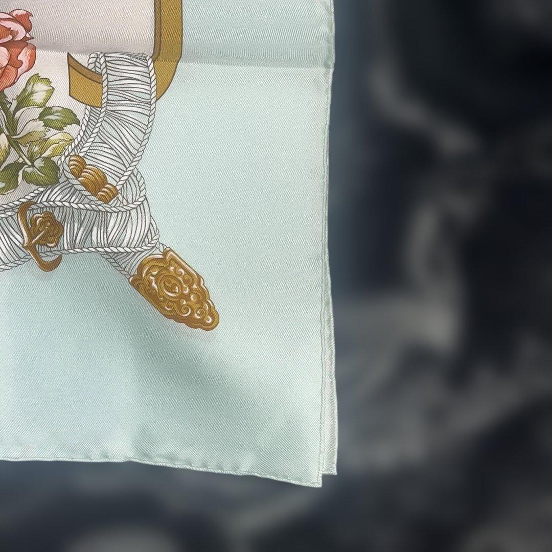 エルメス　スカーフ　シルク　花柄　90