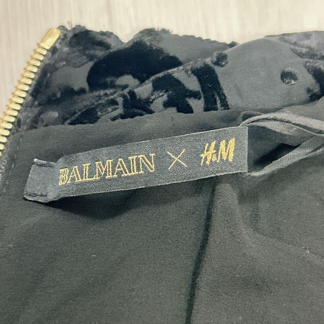 【新品】BALMAIN× コラボ シルク混　トップス 黒 ジップ