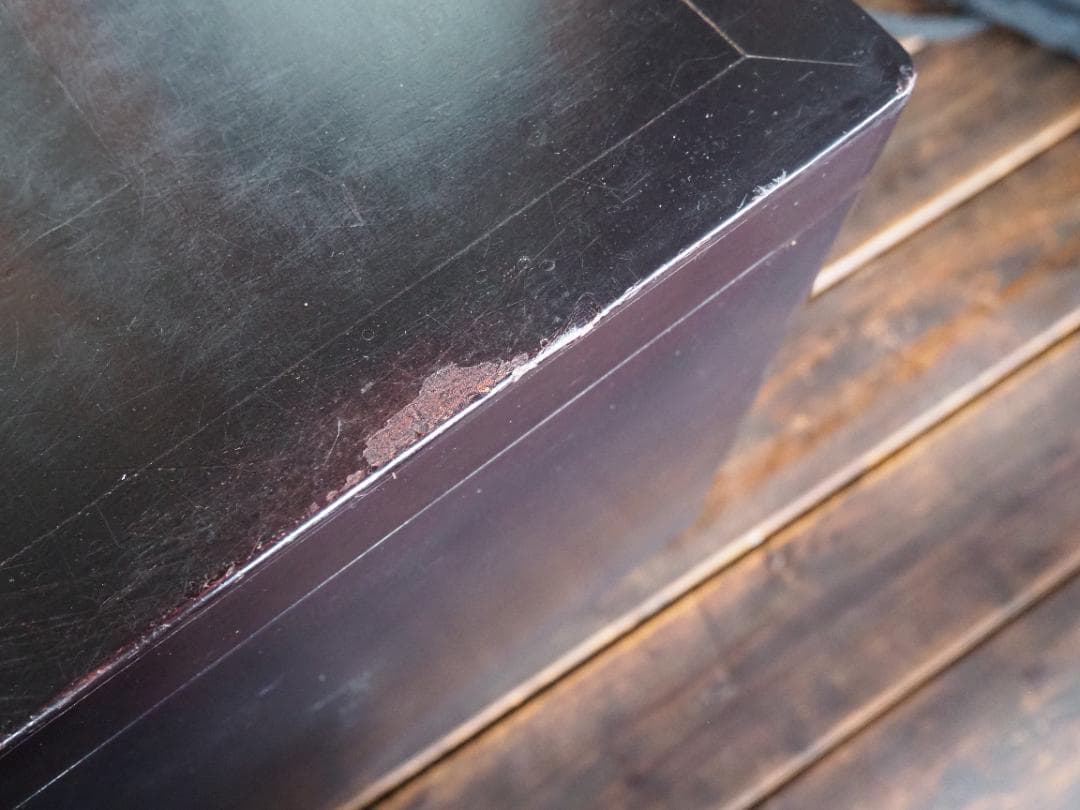 鏡台　鏡付き　引き出し　チェスト　小物入れ　黒漆