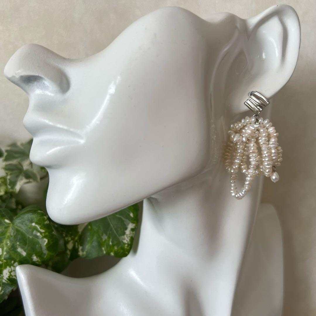 2点まとめ　パールシャワーピアス　オイスターパールラリエットネックレス