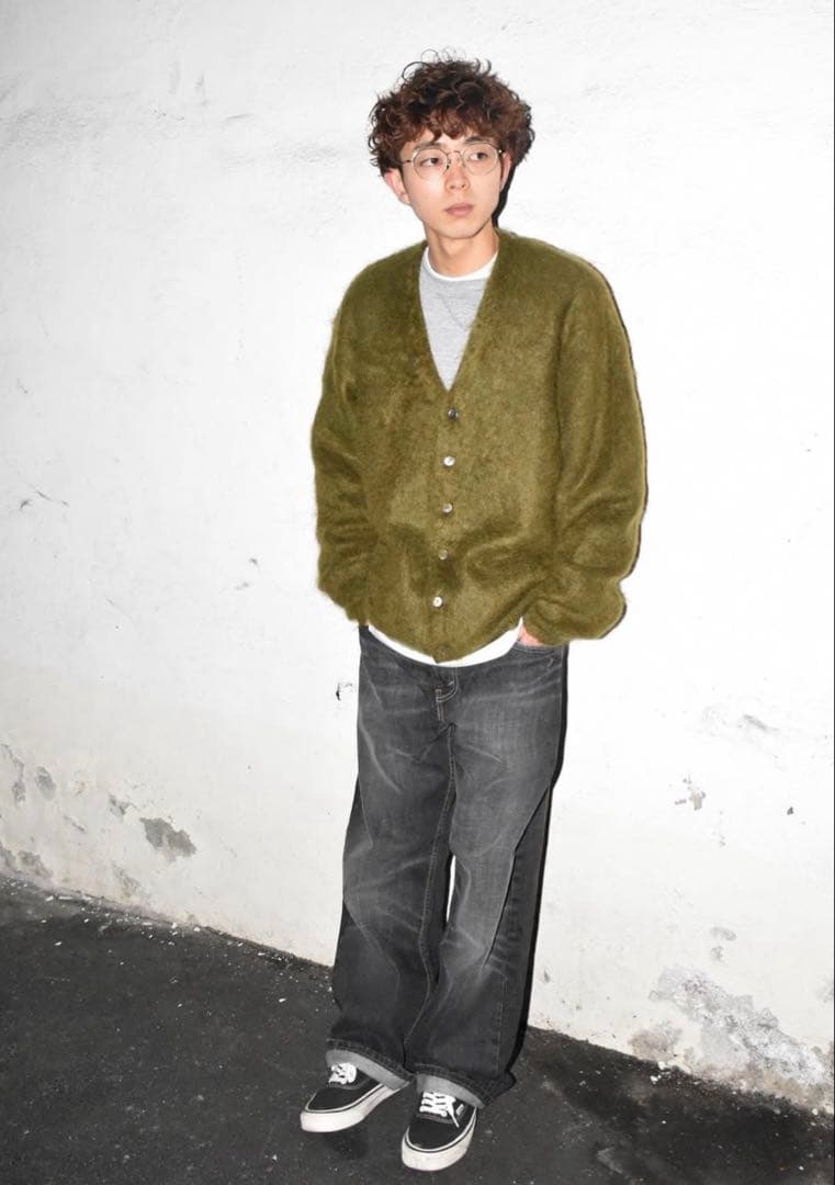 【美品】a.r.p MohairCardiganモヘアカーディガン オリーブ