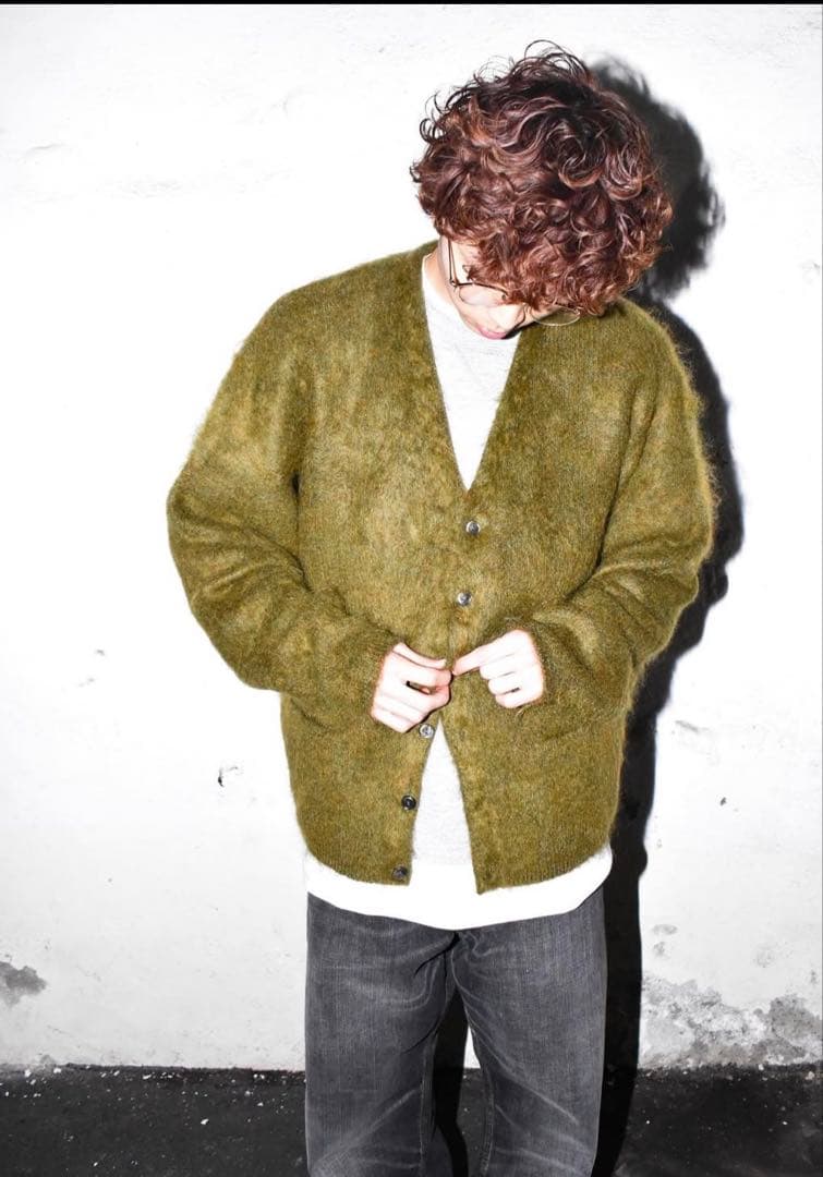 【美品】a.r.p MohairCardiganモヘアカーディガン オリーブ