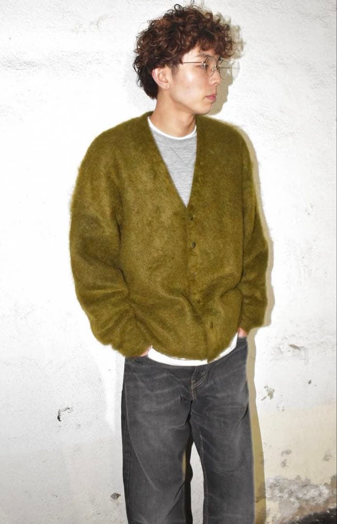 【美品】a.r.p MohairCardiganモヘアカーディガン オリーブ