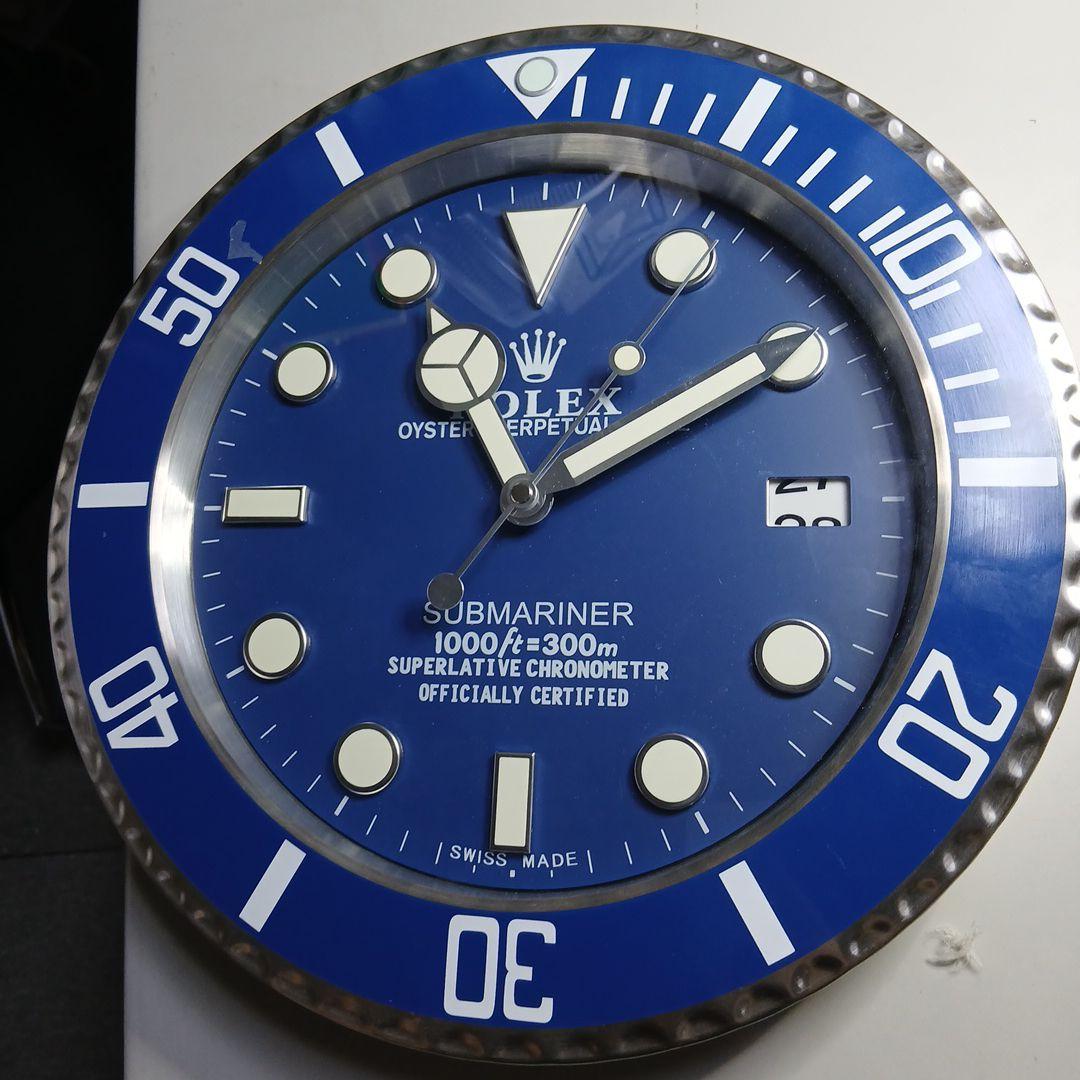 ロレックス　サブマリーナ　青サブ　拡大鏡　掛け時計　非売品