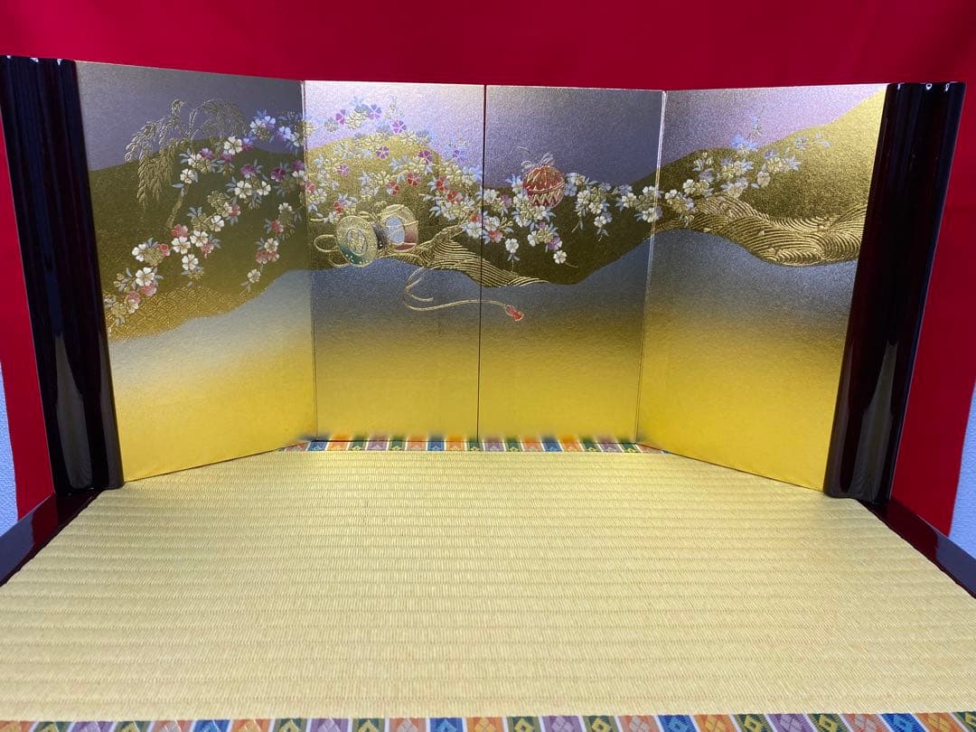 東京久月　雛人形　西陣織金蘭　オリジナル頭　収納親王飾り