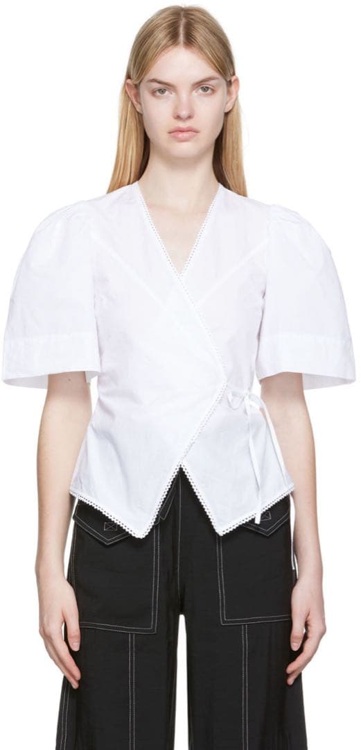 GANNI ラップブラウス　白い　size 34