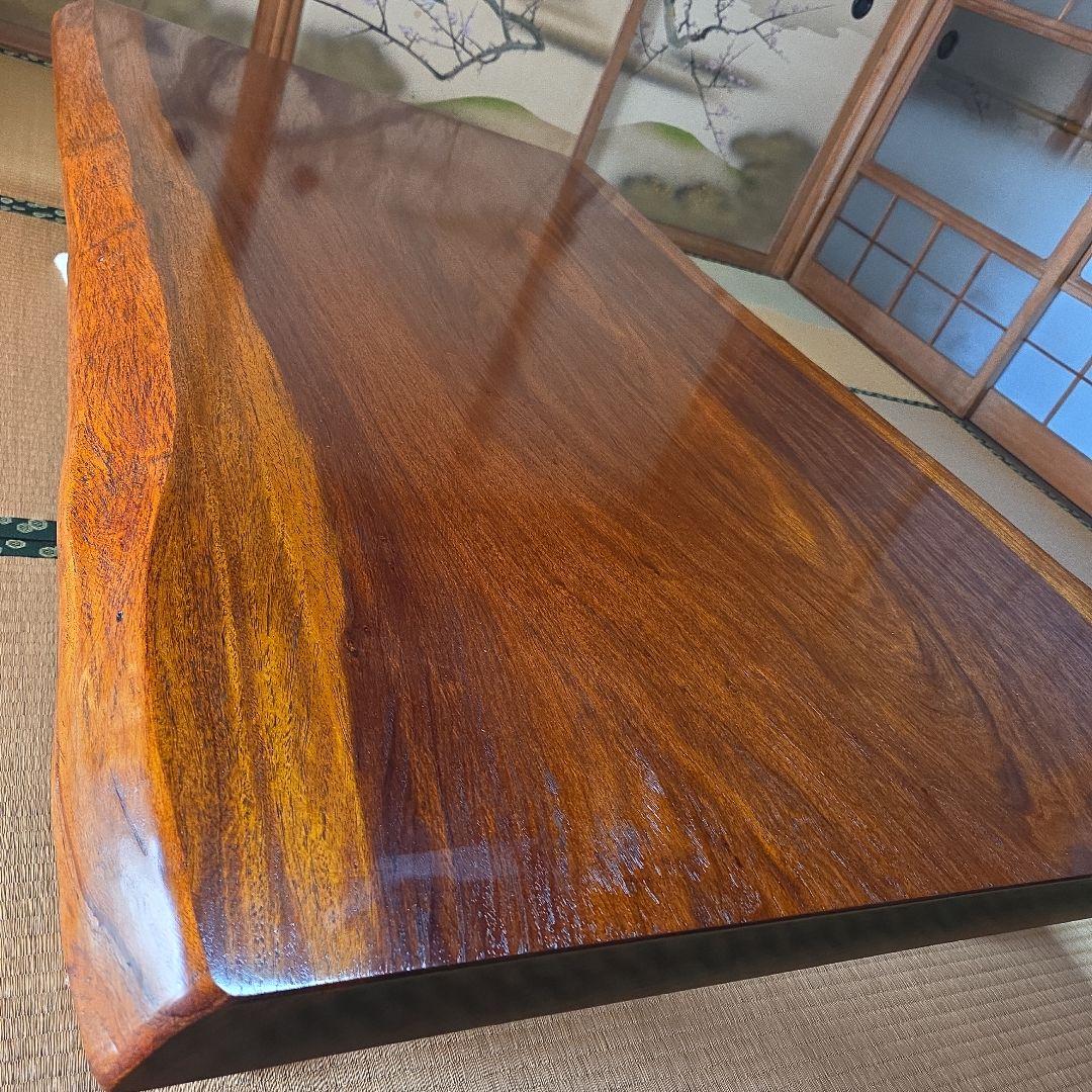 無垢材一枚板 茶色 自然形状 座卓　ローテーブル