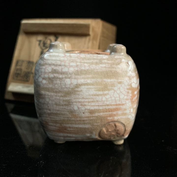 十代　田原陶兵衛　香合　糸巻　萩焼　茶道具