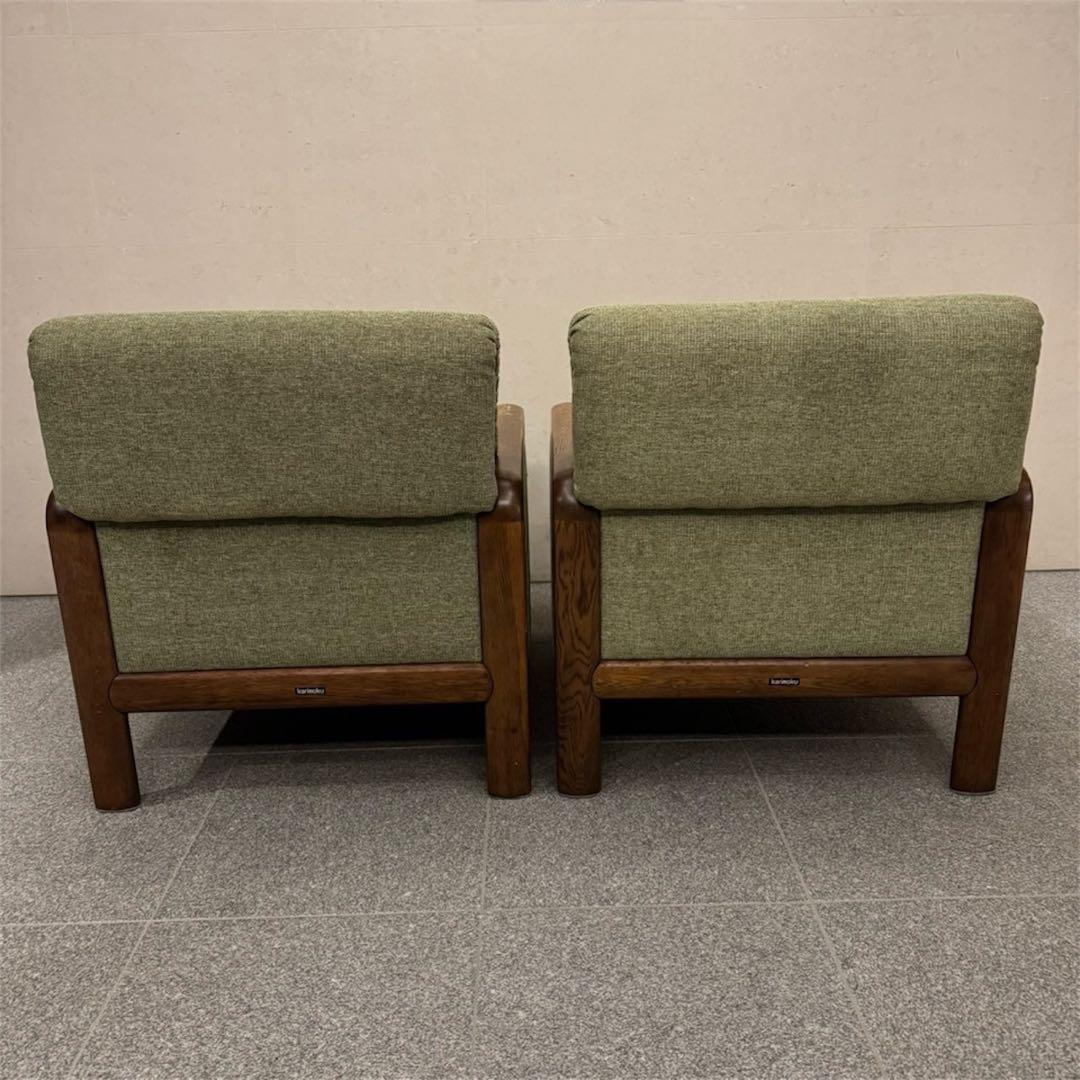 オールドカリモク パネルアーム 1人掛けソファ ①