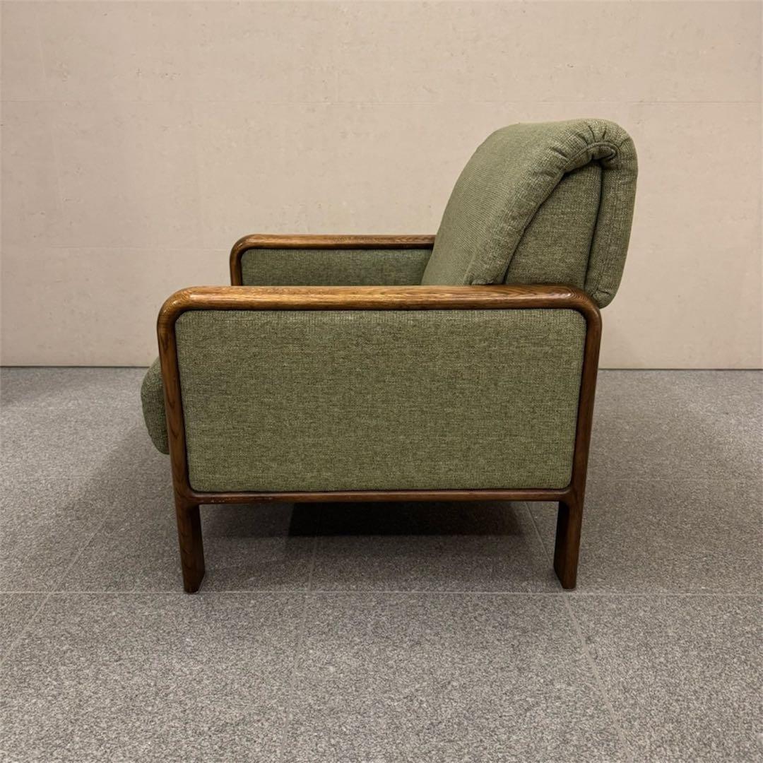 オールドカリモク パネルアーム 1人掛けソファ ①