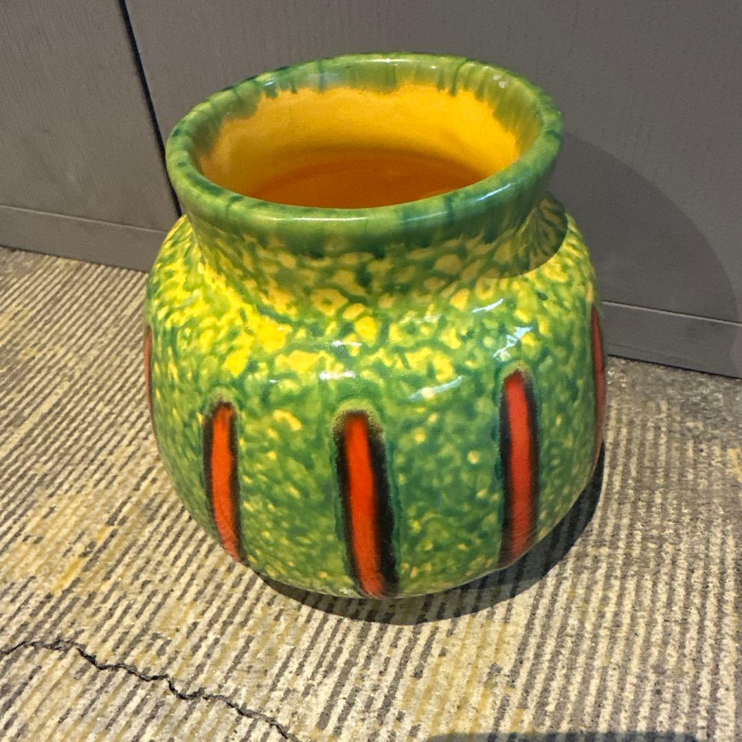 ❷70s ミッドセンチュリー フラワーベース 花瓶 ビンテージ FAT LAVA