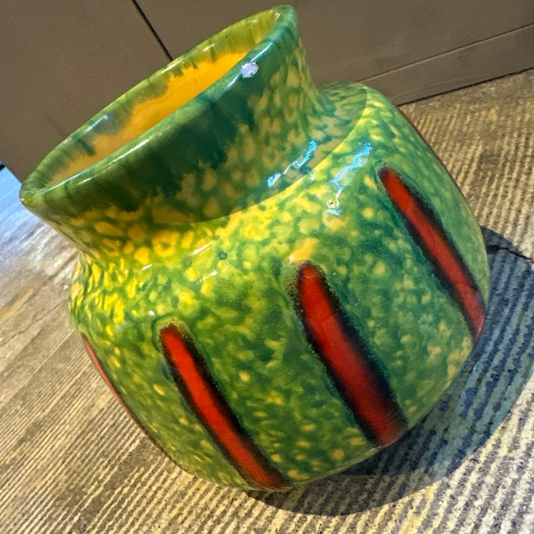 ❷70s ミッドセンチュリー フラワーベース 花瓶 ビンテージ FAT LAVA