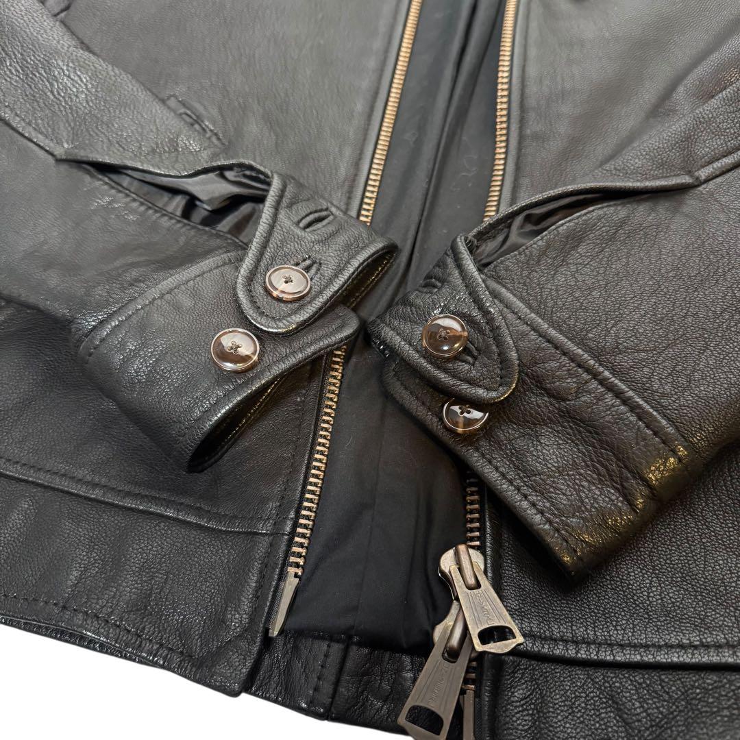 ジャックローズ アンティーク ライダースジャケット シングル ゴートレザー 美品
