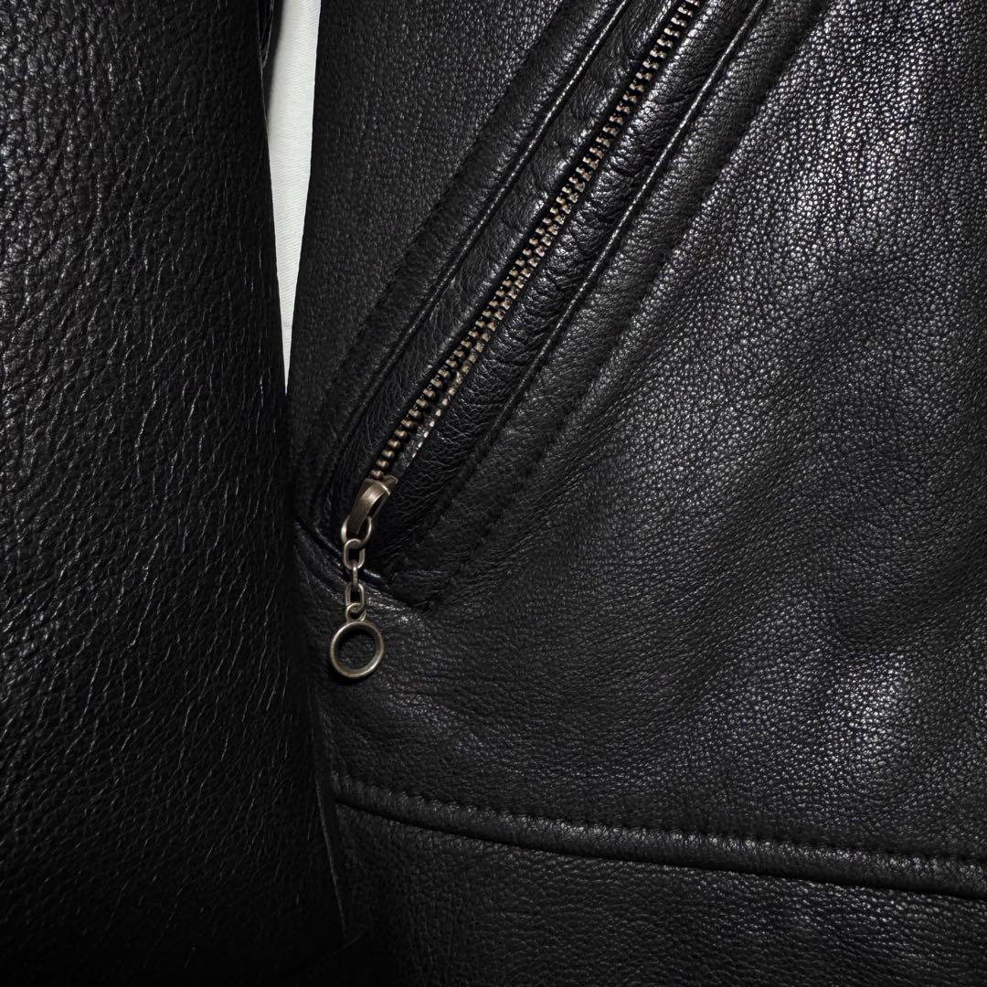 ジャックローズ アンティーク ライダースジャケット シングル ゴートレザー 美品