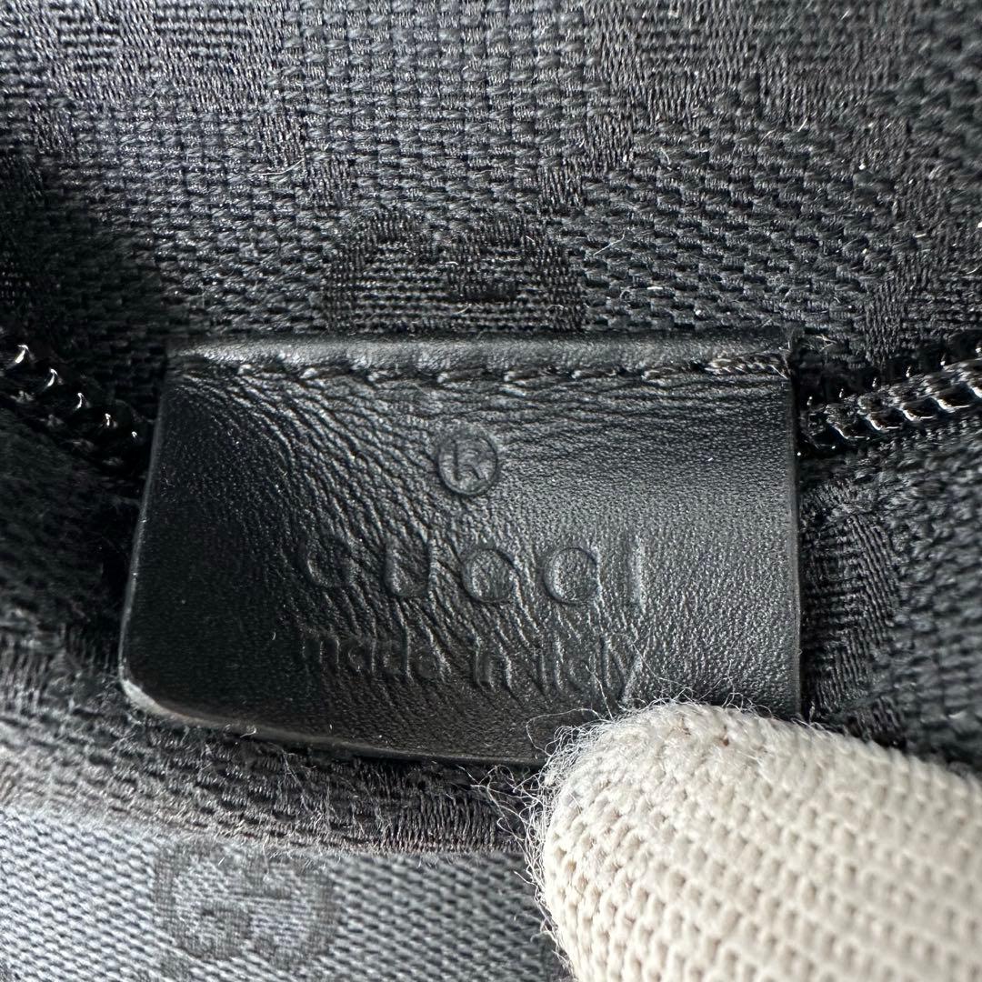 【極美品】GUCCI ボディバッグ ウエストポーチ GG キャンバス ブラック