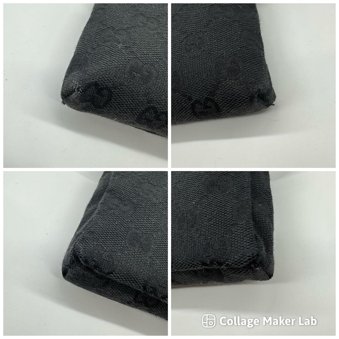 【極美品】GUCCI ボディバッグ ウエストポーチ GG キャンバス ブラック