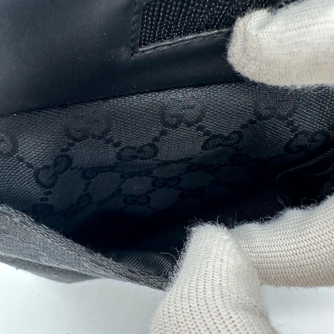 【極美品】GUCCI ボディバッグ ウエストポーチ GG キャンバス ブラック