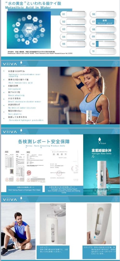 新品未使用!! VIIVA 電源不使用　水素発生ボトル+カートリッジ1つ